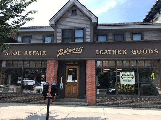 Boisvert's Shoe Repair storefront in downtown Barre.