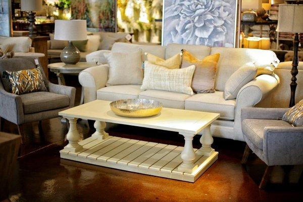 Made in the USA sofa and solid wood coffee table