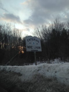 Town Of Wrentham -- ENTERING WRENTHAM Sign from Route 1A