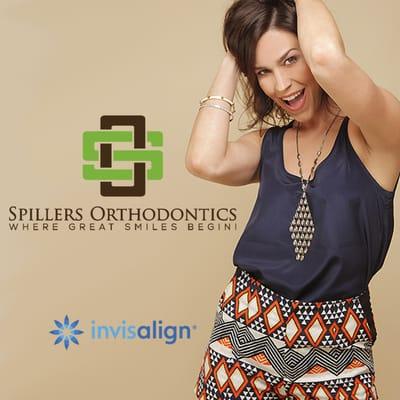 Sam wearing her Invisalign aligners during her photo shoot! #SpillersOrtho