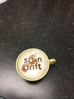 Personalized Spindrift café latté