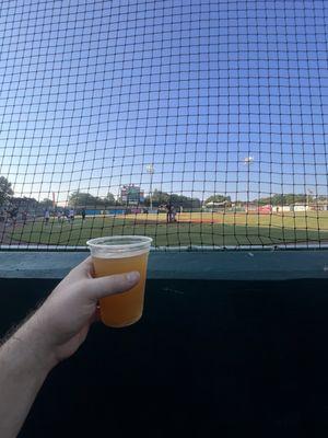 A beer behind home plate......Heaven