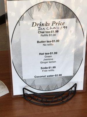 Drink prices