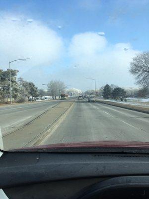 Viewing East on Lincoln way from ISU.