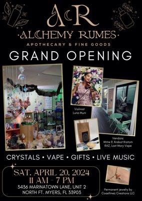 Grand Opening April 20th 2024 11am-7pm