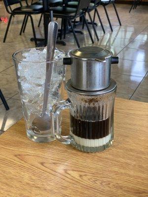 Vietnamese coffee with ice.