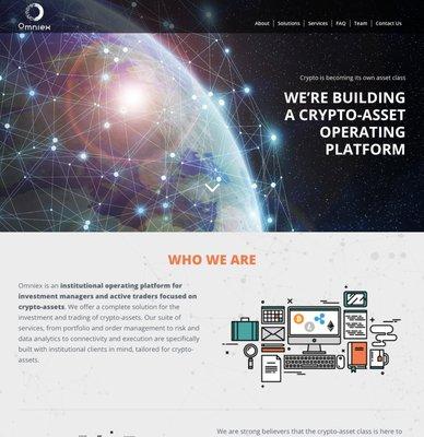 Cryptocurrency Startup new website design