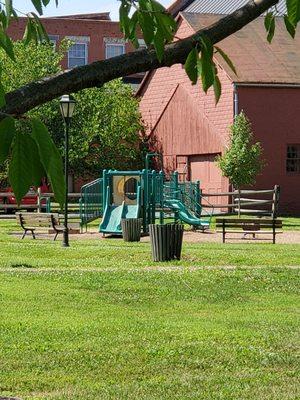 Small playground on site. Perfect size.