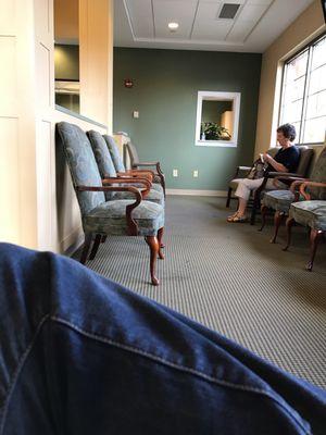 It's called a waiting room...there's literally no chance you're not going to wait.