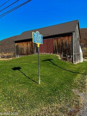 The barn and the cemetery are all that remain of the community called Mud Creek.