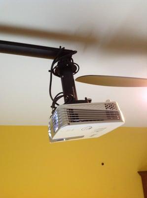 In-ceiling projector for a home theater