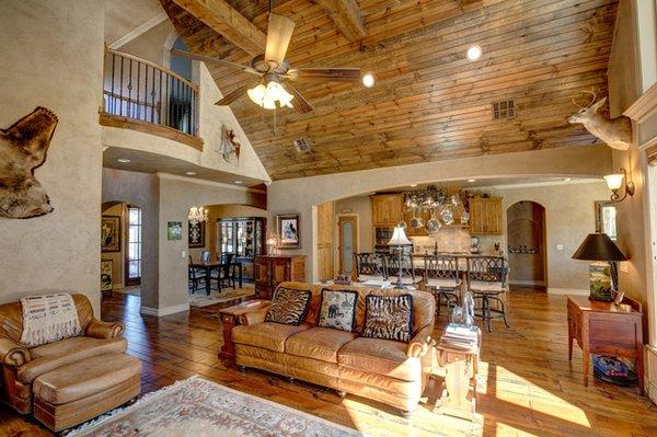 Family room to Dining room and Kitchen