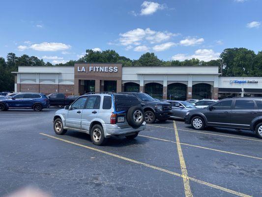 Exterior, smaller gym, but fairly new equipment and clean.