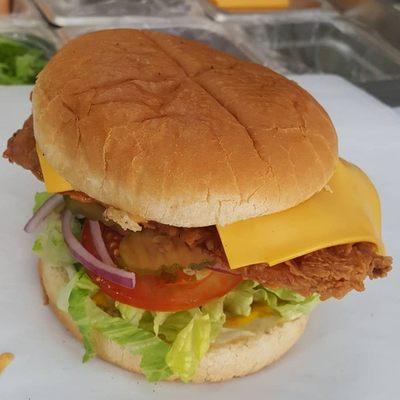 Mouth watering Fried Chicken Breast Sandwhich