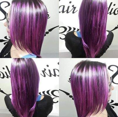 Purple highlight and dark plum lowlight