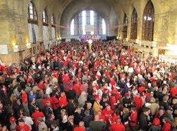 I am in this photo of the dyngus day party at the memorial train station a few years back