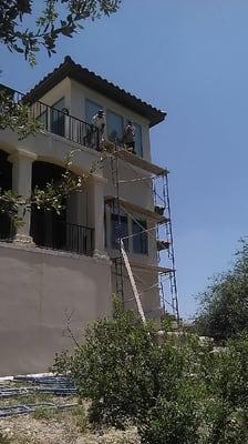 Stucco repair and stucco repaint