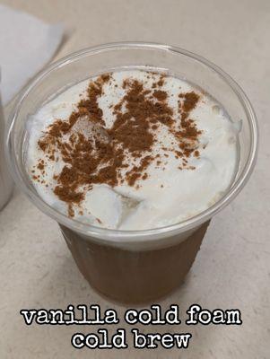 Vanilla cold foam cold brew