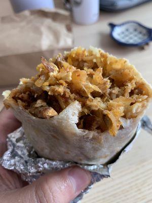 Close up of the beauty that was this burrito