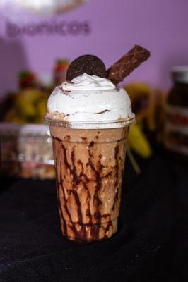 CUSTOMERS FAVORITE:Mocha, Oreo ,chocolate drizzle , wafer cookie, whip cream