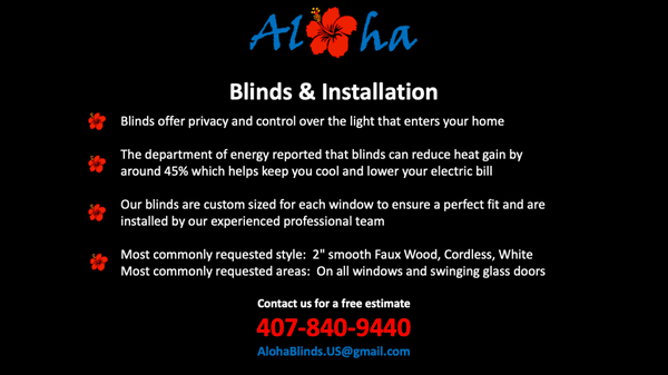 About Aloha Blinds & Decor