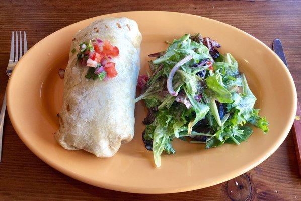 Burrito with salad