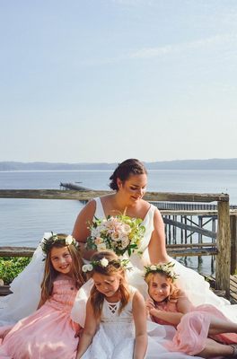 Bride and flower girls.