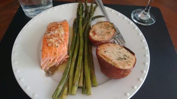 Meal made from salmon bought from Seabreeze fish