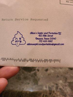 Our return address stamp!