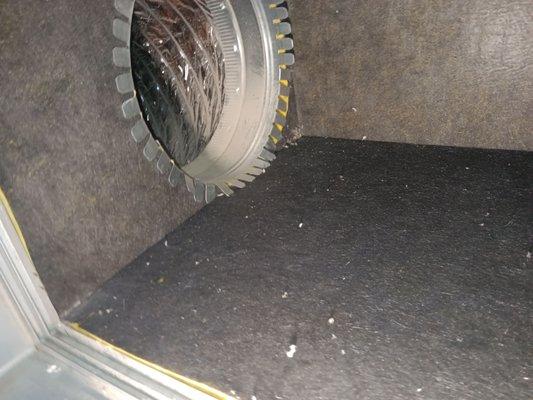 Before and after Duct Cleaning Service by Tech Johnny and helper Ray..