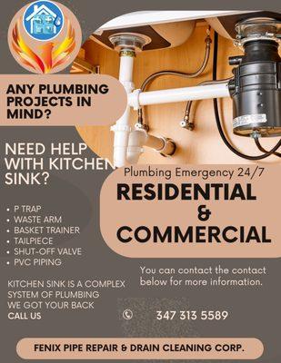 Are you looking to remodel your kitchen? Perhaps you got a plumbing issue? Call us!