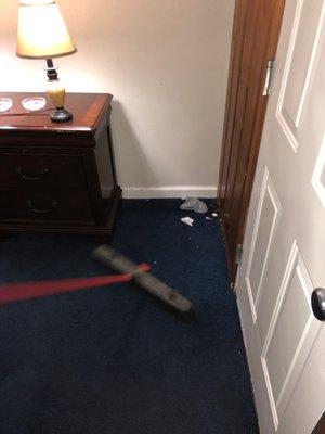 No vacuum he gave us a broom