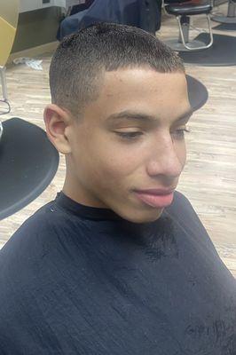 After #1/2 med/high fade with #4 guard on top