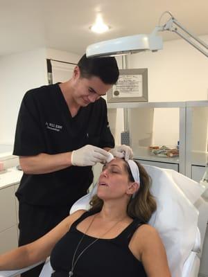 Casting Director Robyn Kass getting a Chemical Peel with Dr. Will.