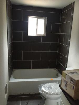 Tile bathroom install