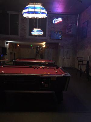 Pool tables available for play (crazy cheap to play too!)