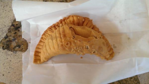 Empanada de carne. Tasted like it was saturated with tobasco sauce. Not good.