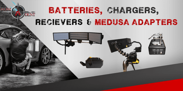 Batteries, Chargers, Recievers, Medusa Adapters. Shop unparalleled PDR tools on https://elimadenttools.com now!