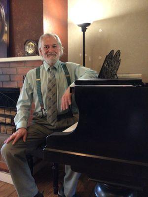 Daniel Finnamore with his grand piano