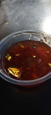 Gold leaf in Thai Sweet Chilli sauce