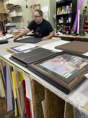 Aaron is a certified custom framer. We are so blessed to have him on our team