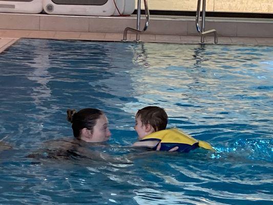 Teaching while abroad in Germany. I love working with little ones who are new to the pool!