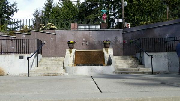 Fountain at niche wall