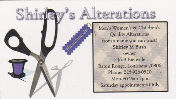 Quality, Affordable, Alterations. Serving Mid-City residents and beyond for over 15 years.