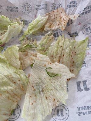 Lettuce from today's unwich!