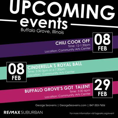 Upcoming Events in Buffalo Grove! #georgeseavernsteam #remax #remaxsuburban #realestate #buffalogroveillinois #buffalogroveevents