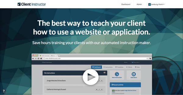 Client Instructor - A SaaS web application built for web developers and agencies.