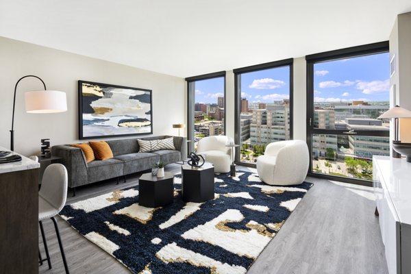 Floor to Ceiling Windows with City View