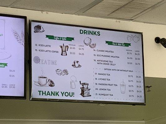 Drink menu