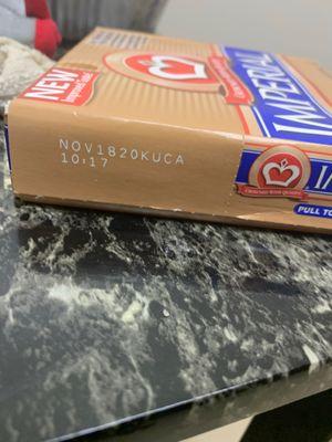 The date on the butter pack.